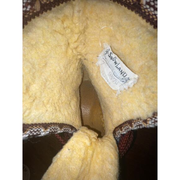 Snowland Vintage Lace Up Wedge Faux Fur Snow Ski Boots Size 7 - Picture 6 of 9